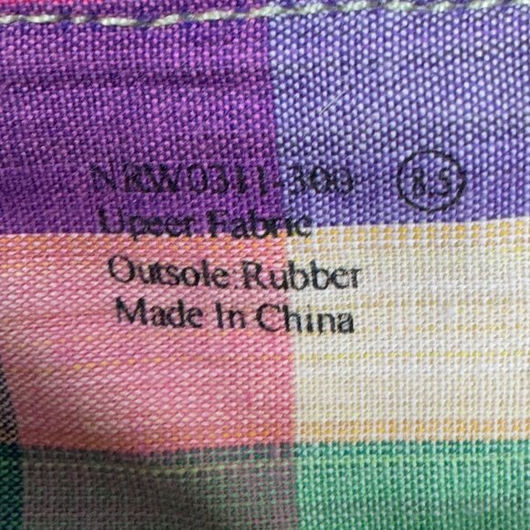 Not Rated Plaid Espadrille Wedge Sandals Peep Toe Slingback Women 8.5 - Picture 9 of 11